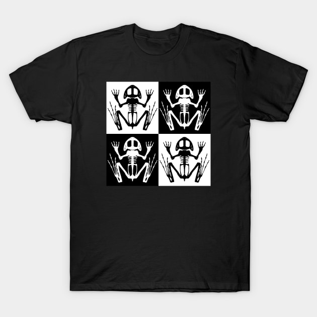 Checkered Frog Skeletons T-Shirt by braincase